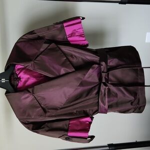 Silk Escada jacket, medium, belted, plum/fuschia